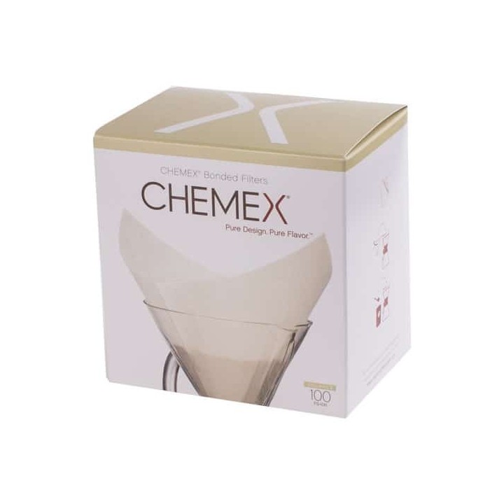 Chemex filtry papierowe kwadratowe - Białe - 6, 8, 10 filiżanek