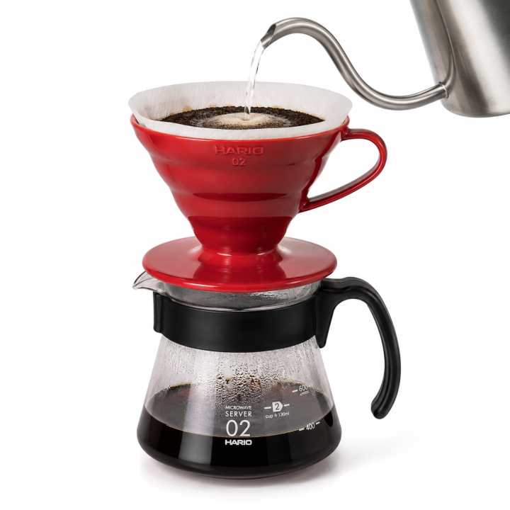 Hario plastikowy Drip V60-02 Czerwony