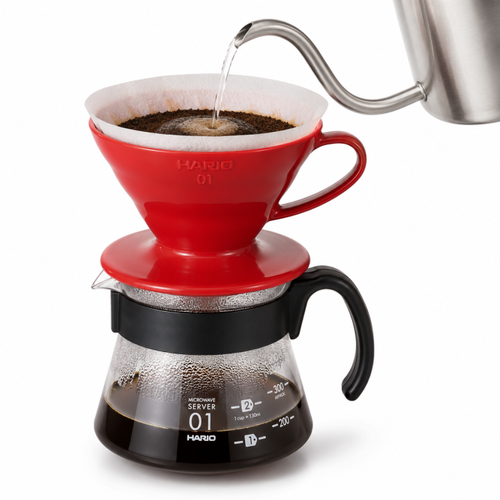 Hario plastikowy Drip V60-01 Czerwony