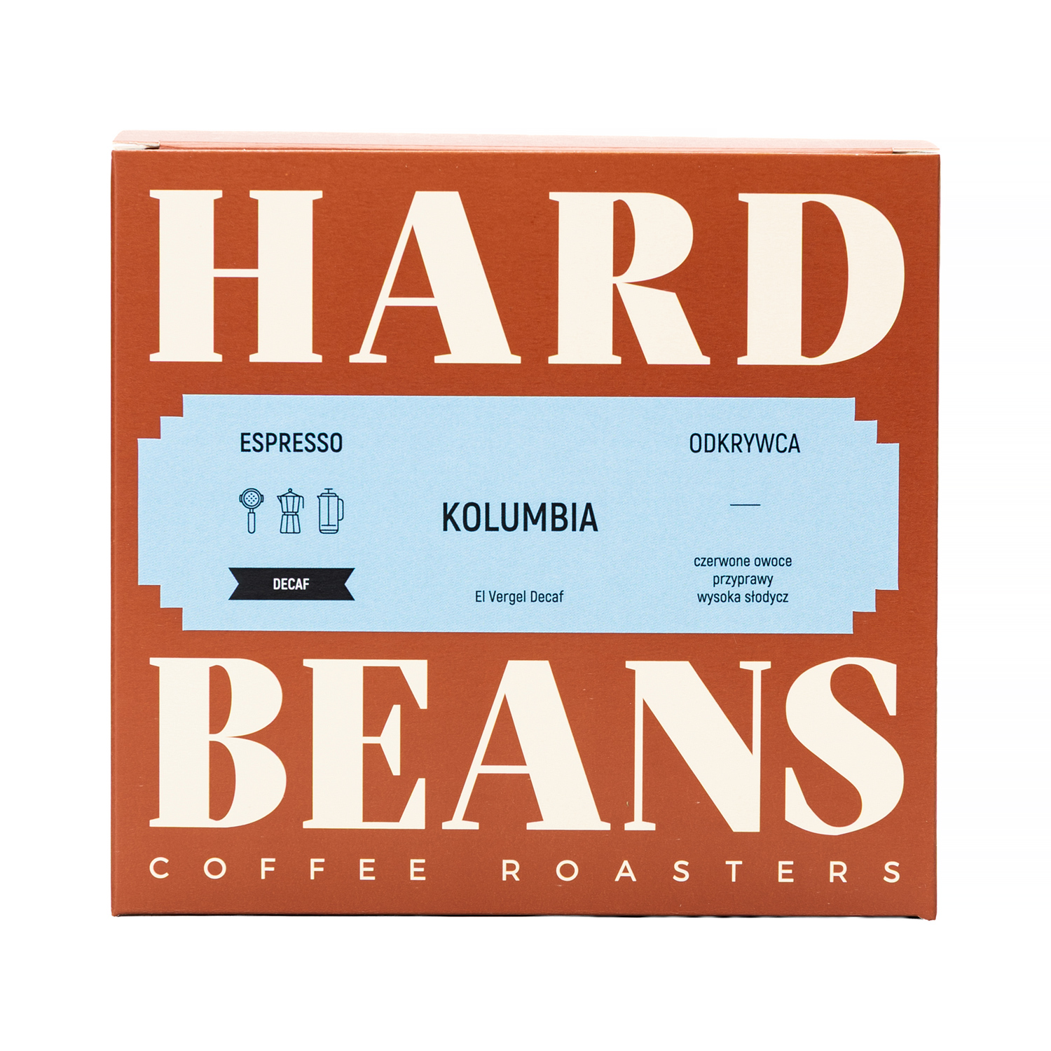 hard beans el vergel czo Hard Beans - Kolumbia El Vergel Decaf Espresso - Kawa Bezkofeinowa 250g - obrazek 1