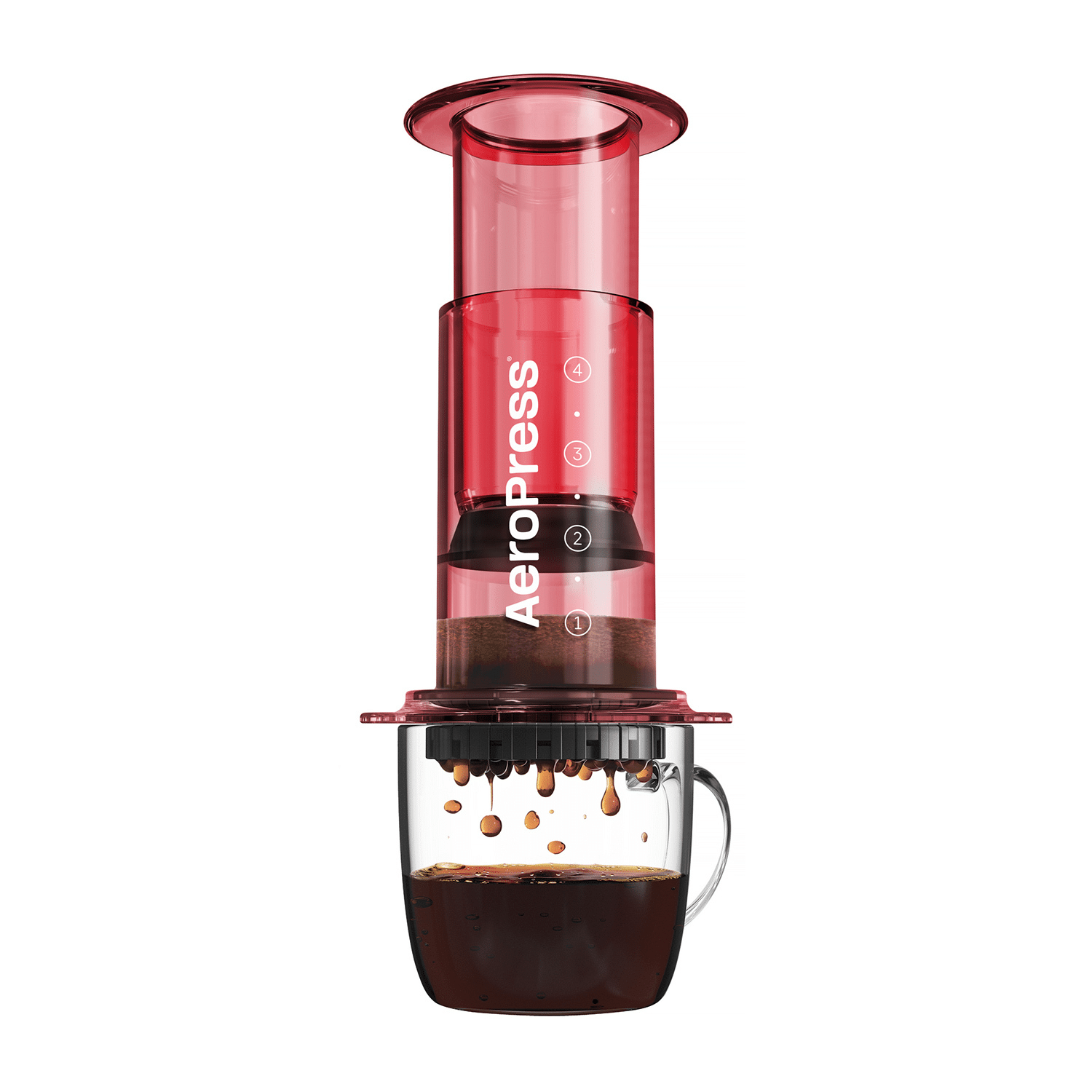 aeropress-clear-red-zaparzacz-do-kawy-czerwony AeroPress Clear Red - Zaparzacz do kawy czerwony - obrazek 1
